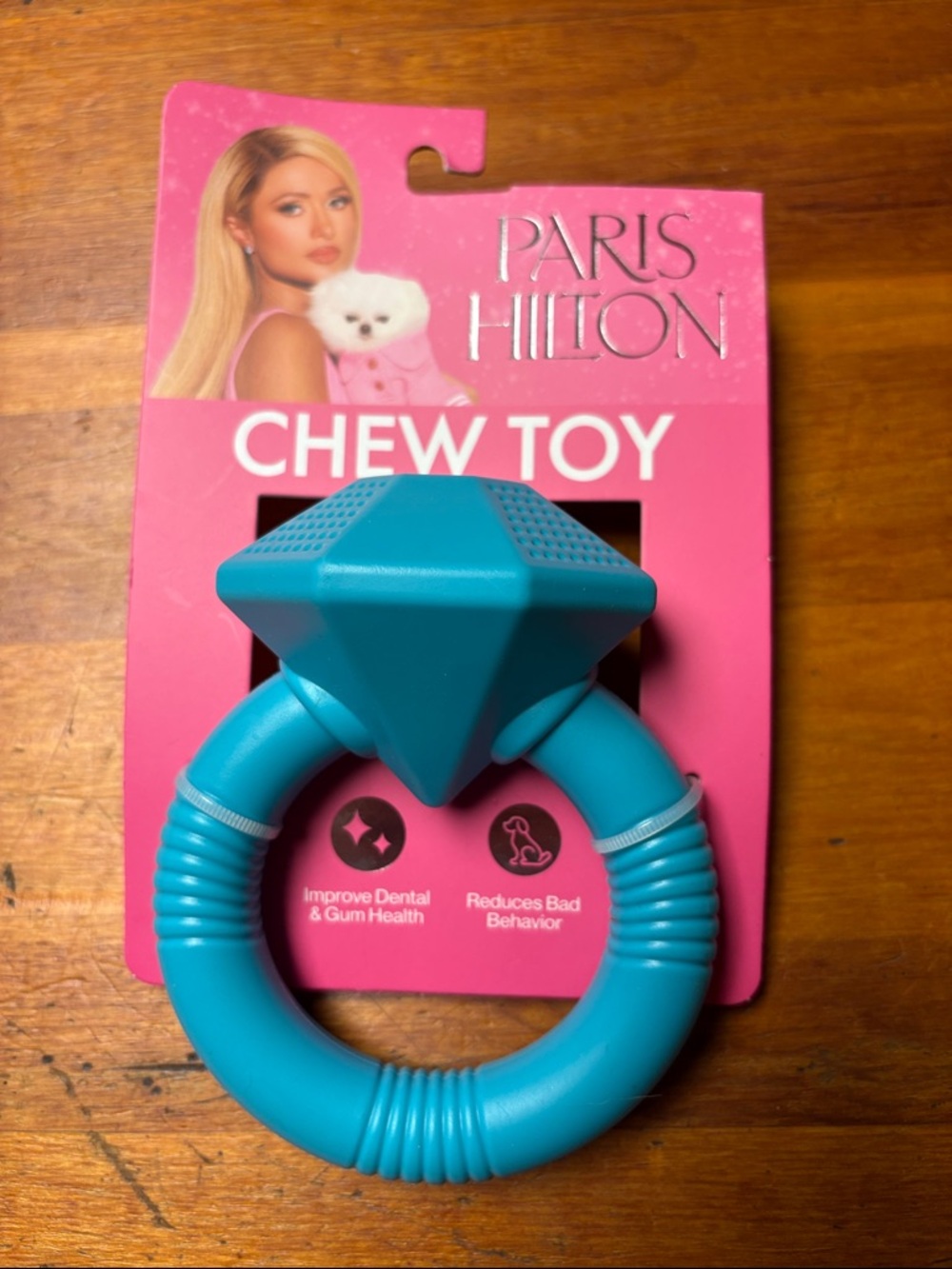 Paris Hilton Teal Ring Chew Toy